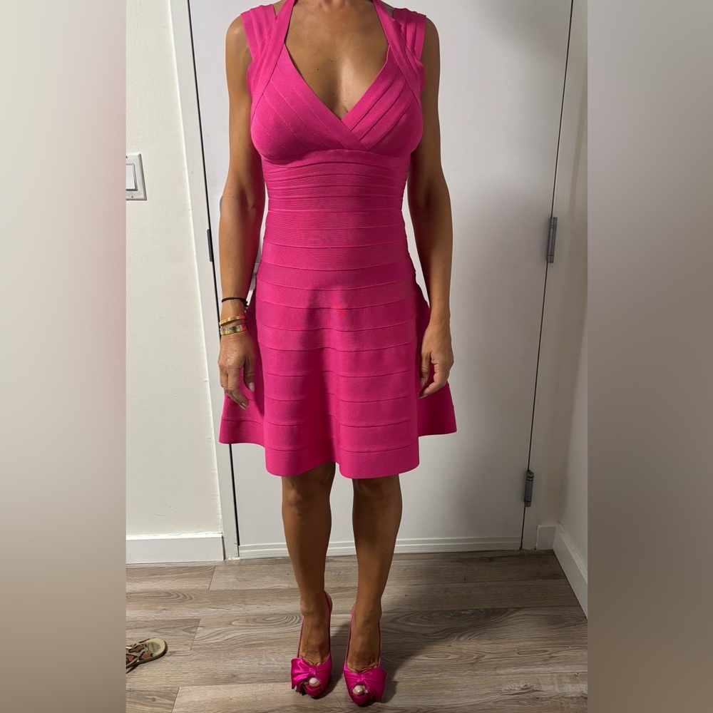 Herve Leger Fuchsia dress
